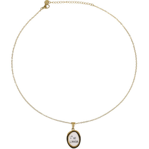 Collana “Ho l’Ansia” in Acciaio Dorato