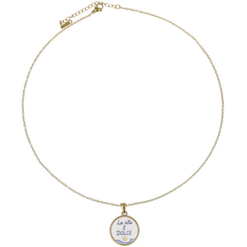 Collana “La Vita è Dolce” in Acciaio Dorato