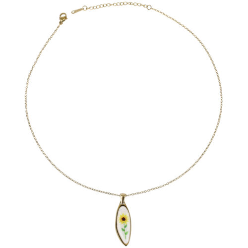 Collana Girasole in Acciaio Dorato