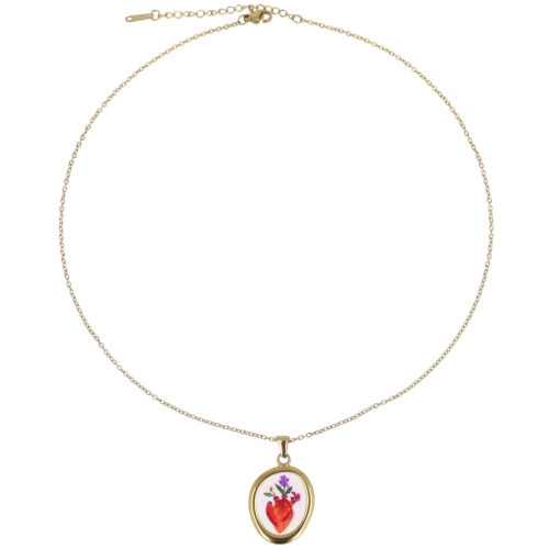 Collana Sacred Bloom - Cuore Sacro Acciaio