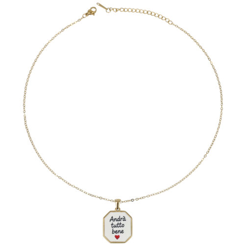 Collana “Andrà Tutto Bene” in Acciaio Dorato