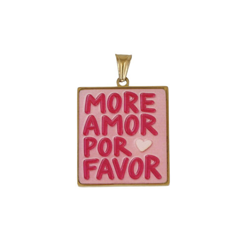 Ciondolo More Amor Por Favor  – Acciaio