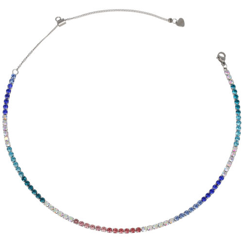 Collana Tennis Ocean Lights in Acciaio Rodiato