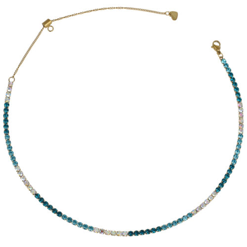 Collana Tennis Ocean Lights Gold in Acciaio