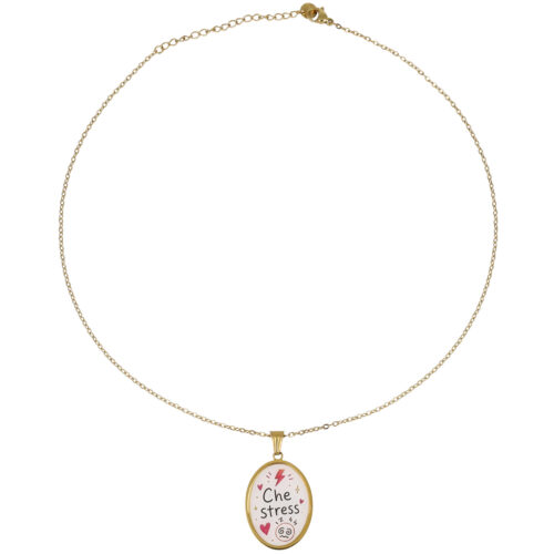 Collana Che Stress! in Acciaio Dorato