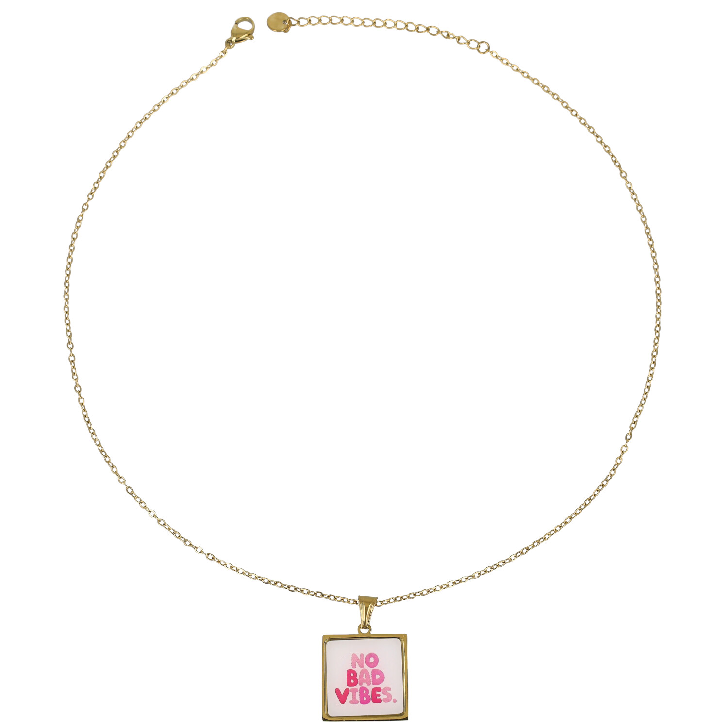 Collana No Bad Vibes in Acciaio Dorato