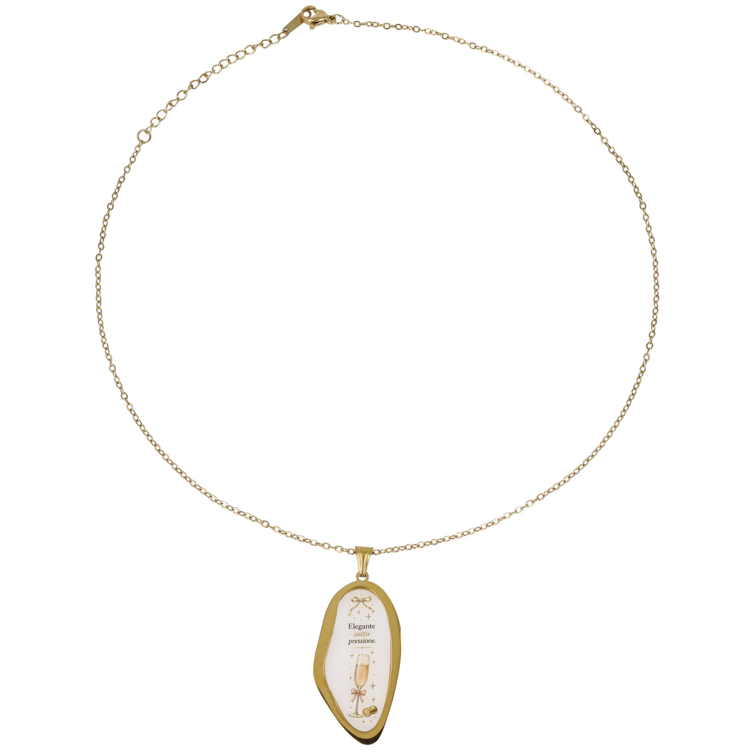 Collana Elegante sotto Pressione in Acciaio Dorato