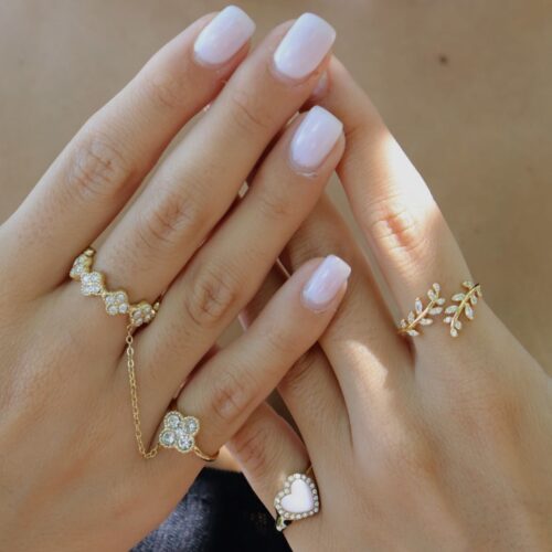 Anello Doppio Clover Chain - Acciaio