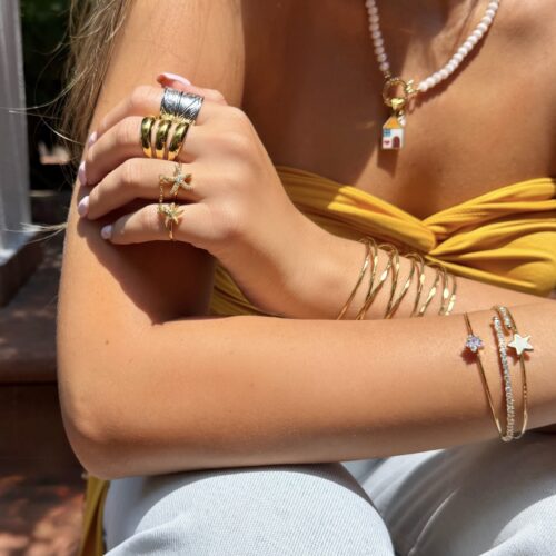 Anello Doppio Sea Star Chain - Acciaio