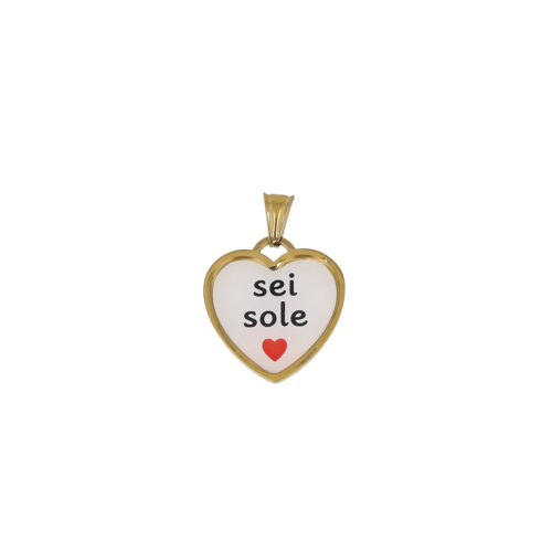 Ciondolo Sei Sole - Cuore in Acciaio Dorato