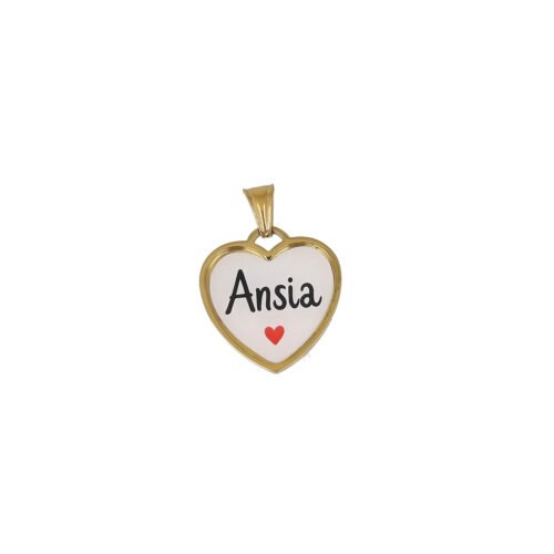 Ciondolo Ansia –  Cuore in Acciaio Dorato