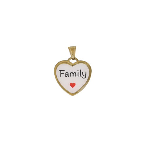 Ciondolo Family Cuore in Acciaio