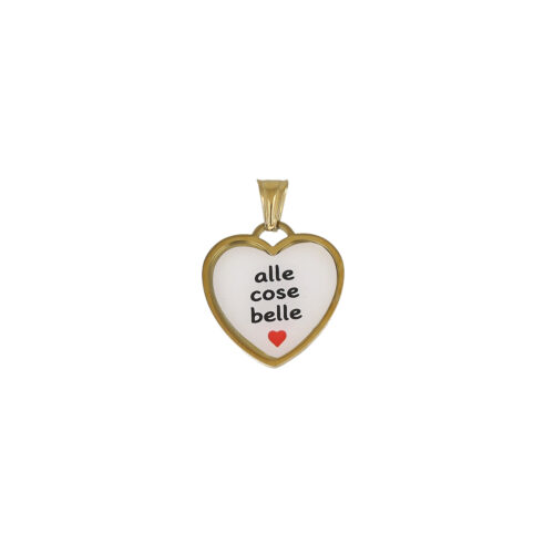 Ciondolo Alle Cose Belle - Cuore in Acciaio