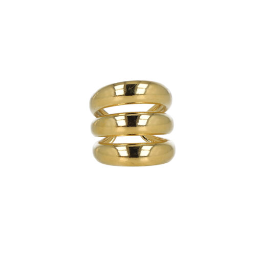 Anello Golden Orbit in Acciaio Oro