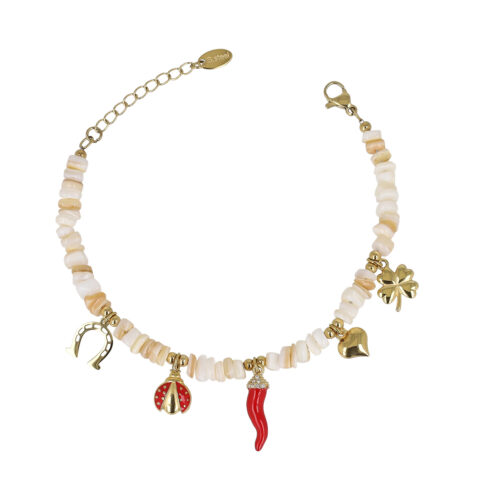 Bracciale Lucky Charms – in Madreperla e Charms Portafortuna