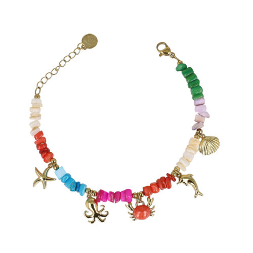 Bracciale Sea Treasures – Chips Colorate e Charms Marini
