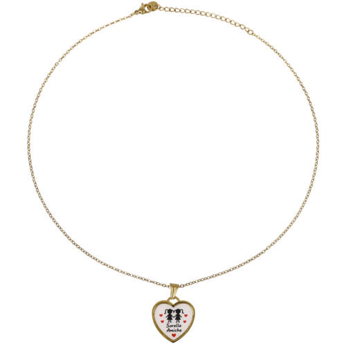 Collana Sorelle Amiche - Cuore In Acciaio