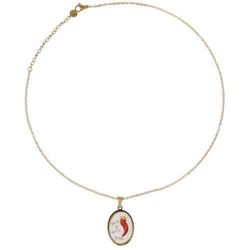 Collana "Storta Va, Dritta Viene" con Charm Corno Portafortuna