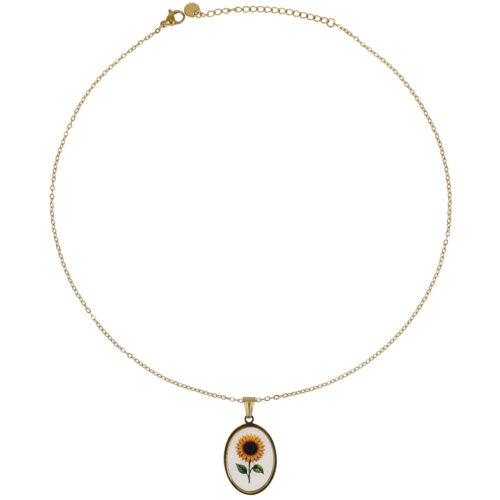Collana Girasole – Acciaio Dorato