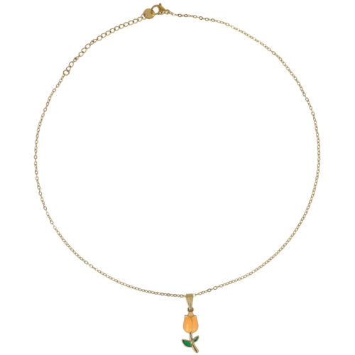 Collana Aura Bloom in Acciaio Dorato
