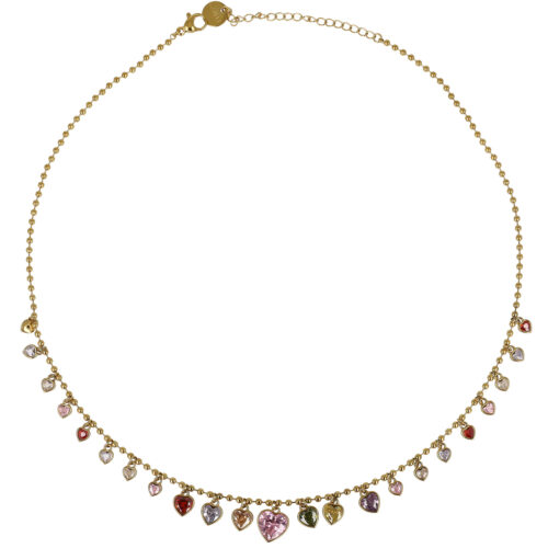 Collana Rainbow Hearts – con Cuori Multicolor
