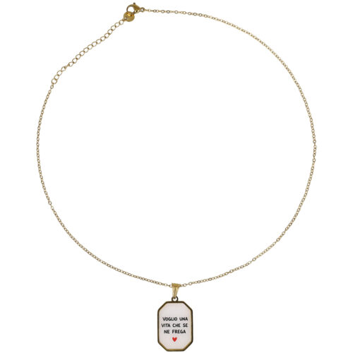 Collana con Ciondolo "Voglio una vita che se ne frega"