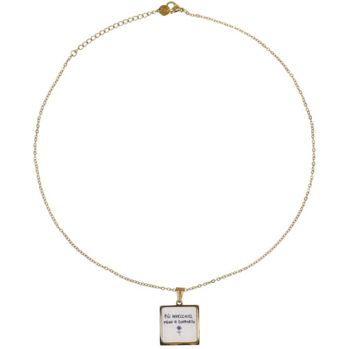 Collana con Ciondolo "Più invecchio, meno vi sopporto."