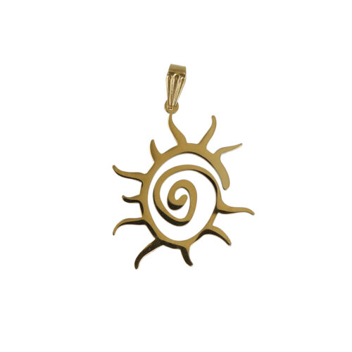 Ciondolo Sole Eterno - Spirale in Acciaio Dorato