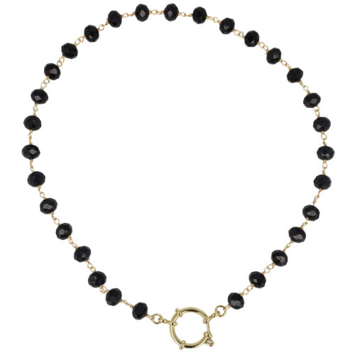 Collana Capri Night - Acciaio Con Perline Nere