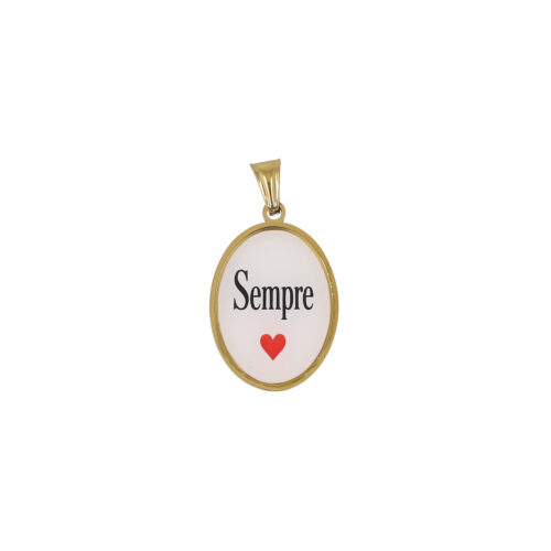Ciondolo Sempre Con Cuore in Acciaio