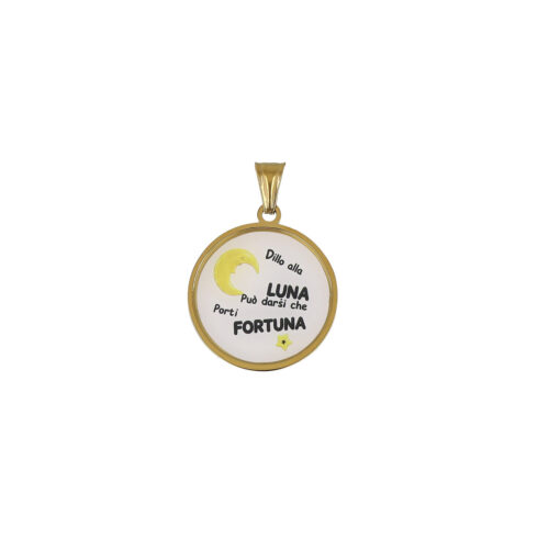 Ciondolo “Dillo alla Luna” Portafortuna in Acciaio