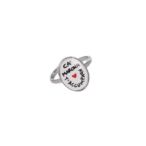 Anello Ca' Maronn' t'accumpagn - In Acciaio