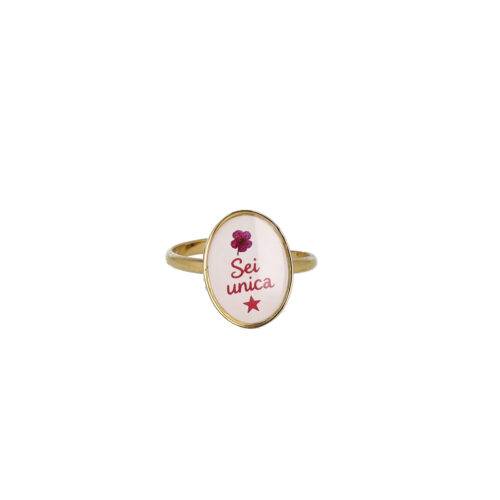Anello Sei Unica Gold In Acciaio
