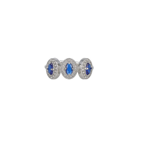 Anello Duchessa in Acciaio con Cristalli Colorati