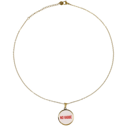 Collana No Vabbè in Acciaio Gold - Tondo