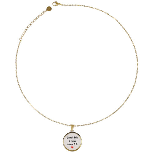 Collana Il Mondo Insieme a Te in Acciaio Gold