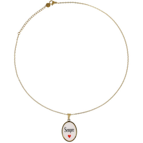 Collana Sempre con Cuore in Acciaio Gold