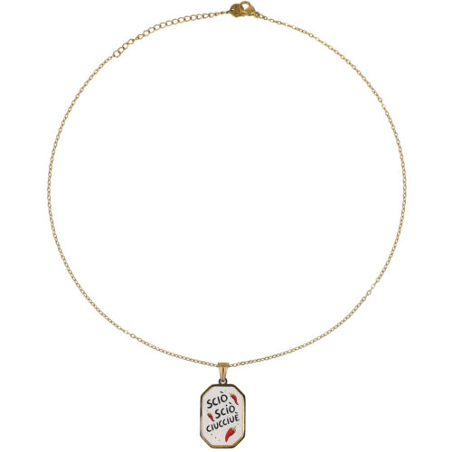 Collana Sciò Sciò Ciucciuvè Portafortuna in Acciaio Gold