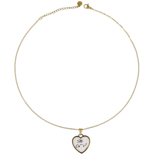 Collana Sti Ca**i Cuore in Acciaio