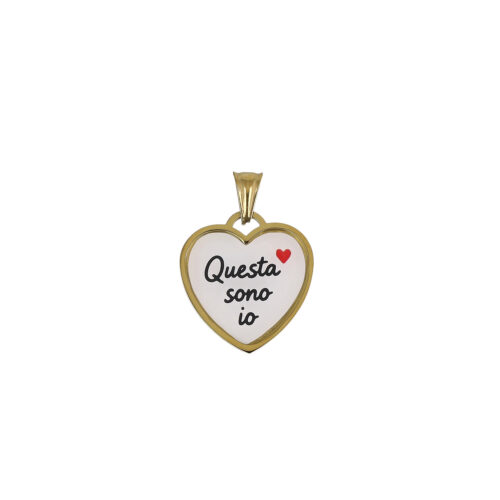 Ciondolo Questa Sono Io - Cuore in Acciaio