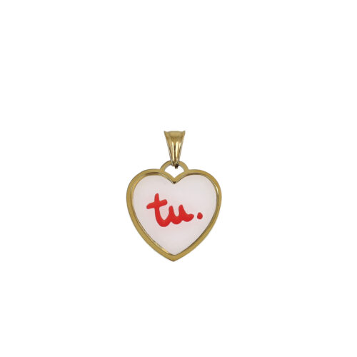 Ciondolo Tu  - Cuore in Acciaio