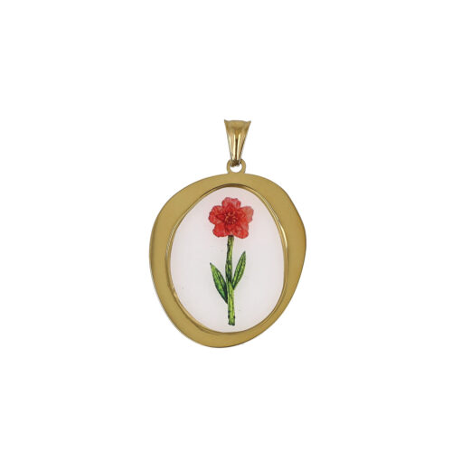 Ciondolo Red Bloom - Acciaio Dorato
