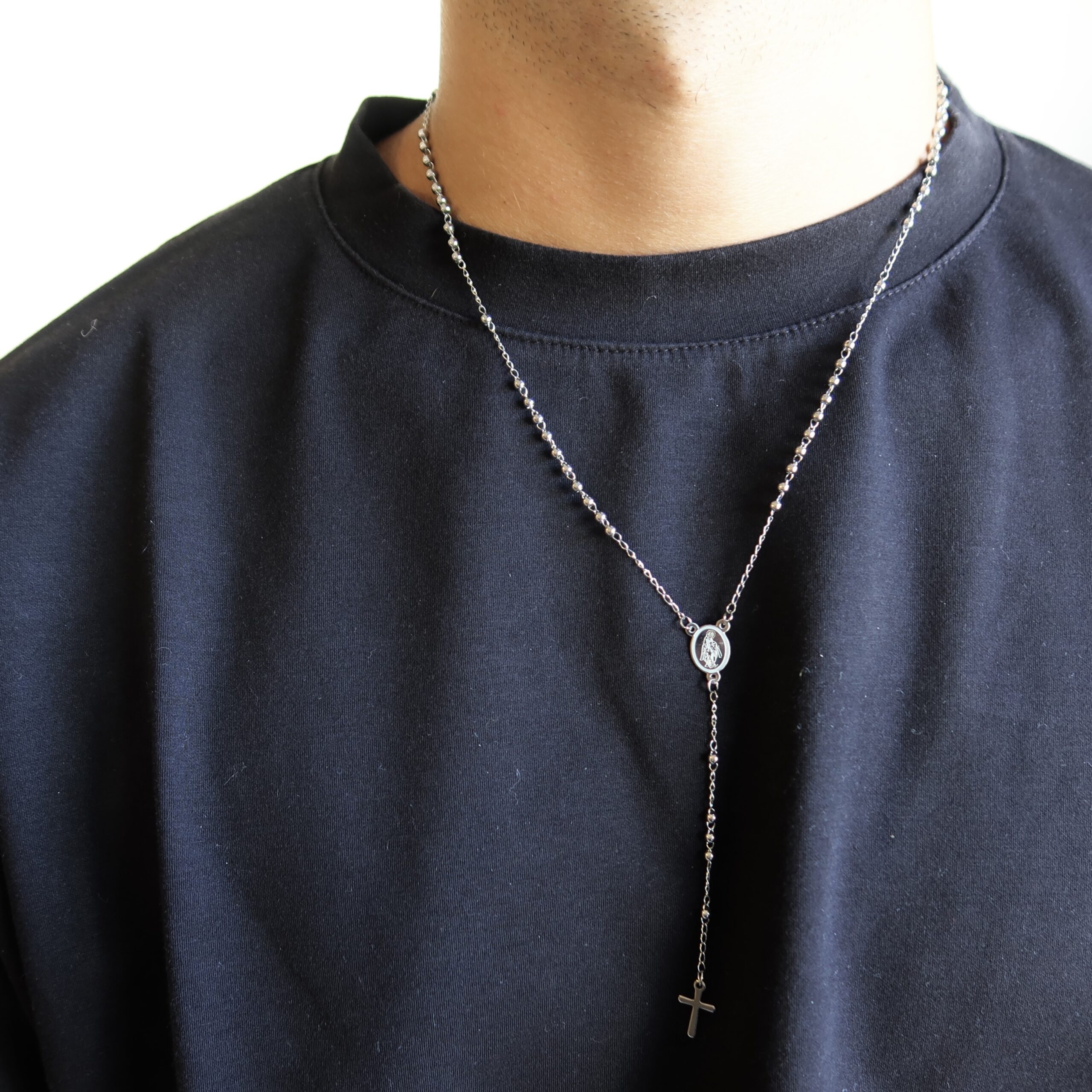 Collana Rosario Uomo in Acciaio 3 mm