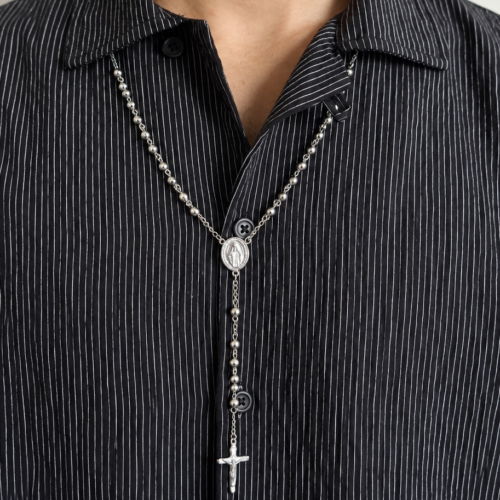 Collana Rosario Uomo in Acciaio 4 mm | CAROLGI MAN