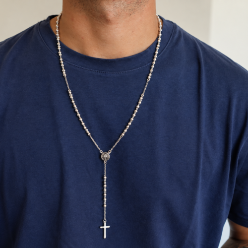 Collana Rosario Uomo in Acciaio 6 mm | CAROLGI MAN