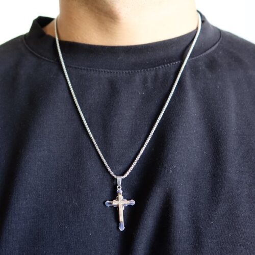 Collana Uomo Cross Layer in Acciaio - CAROLGI MAN