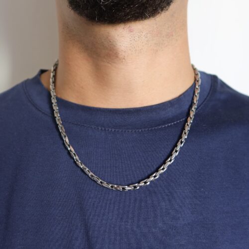 Collana Uomo Edge Link 4 mm in Acciaio | CAROLGI MAN