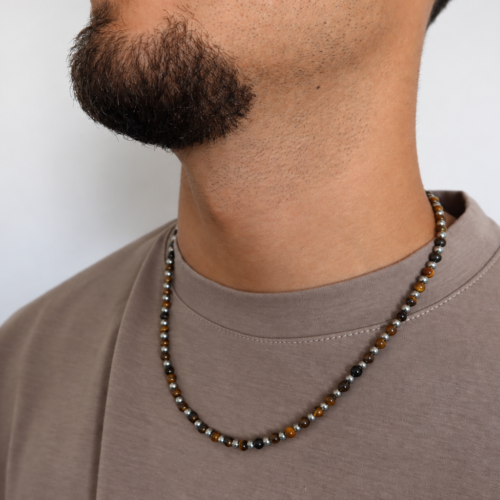 Collana Uomo con Sfere 3/4 mm in Acciaio | CAROLGI MAN