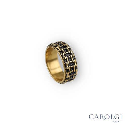 Anello Gold Urban Grid – CAROLGI MAN