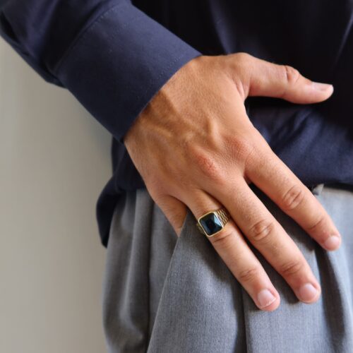 Anello Black Facet – CAROLGI MAN